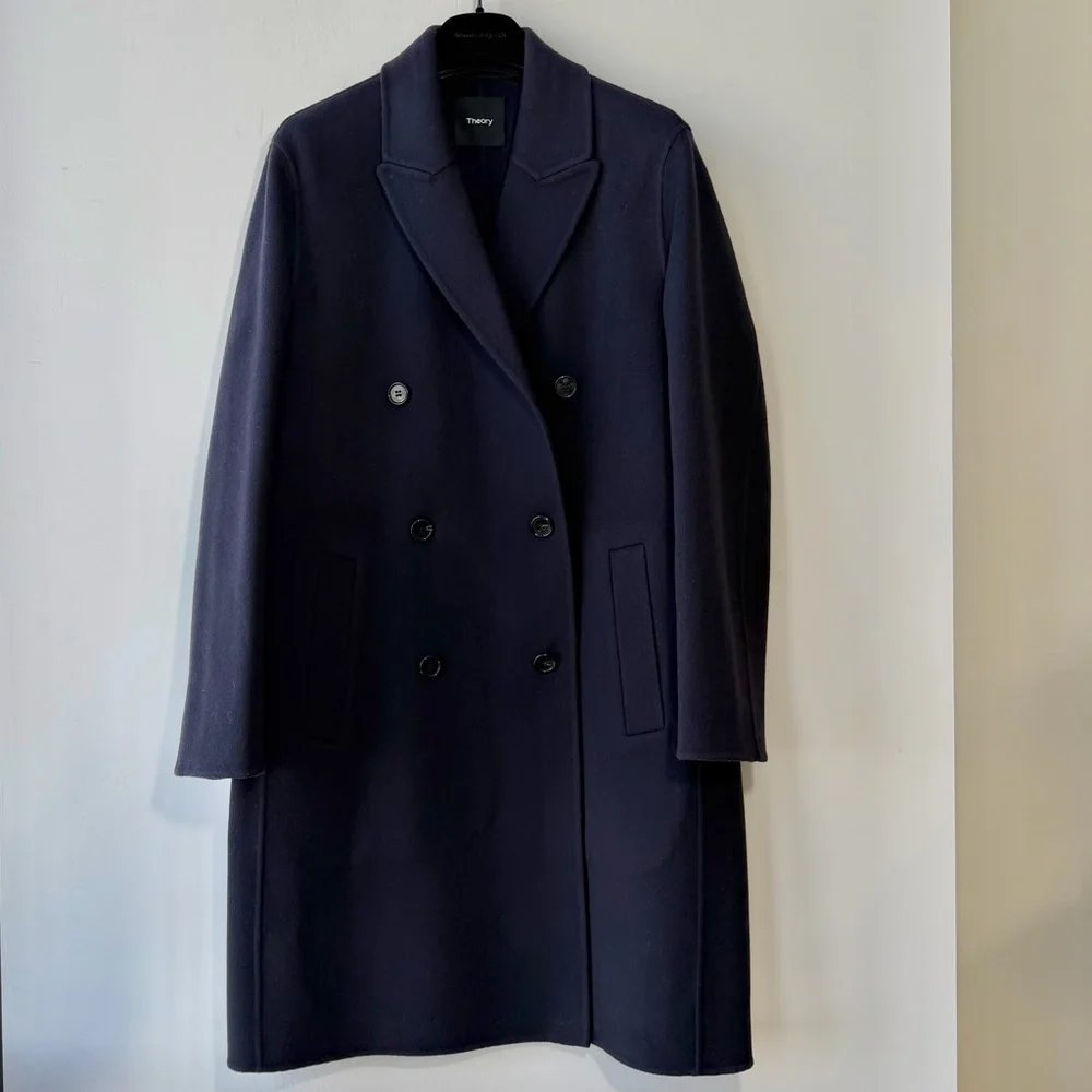 Theory Double-Breasted Coat in Double-Face
Wool-Cashmere - Picture 2 of 10